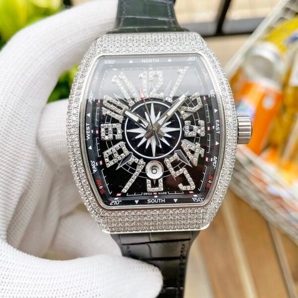 Franck Muller Vanguard Yachting Diamond Numbers Silver