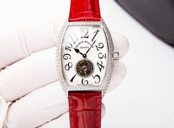 Franck Muller Curvex Lady Silver Stainless Steel Tourbillon Watch Diamond