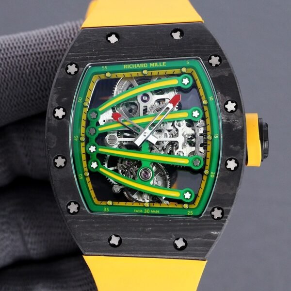Richard Mille RM59-01 Skeleton Yellow-Black Carbon Luxury Men Watch