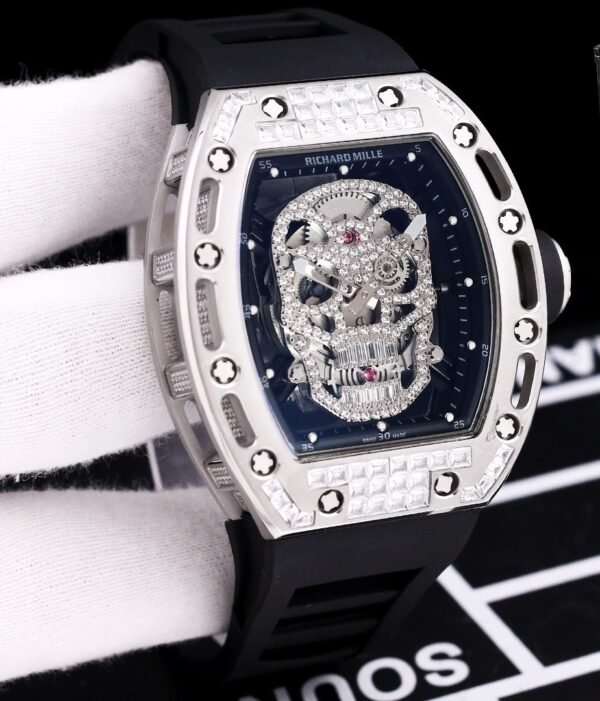 Richard Mille RM 052 Tourbillon Skull Silver Luxury Men Watch