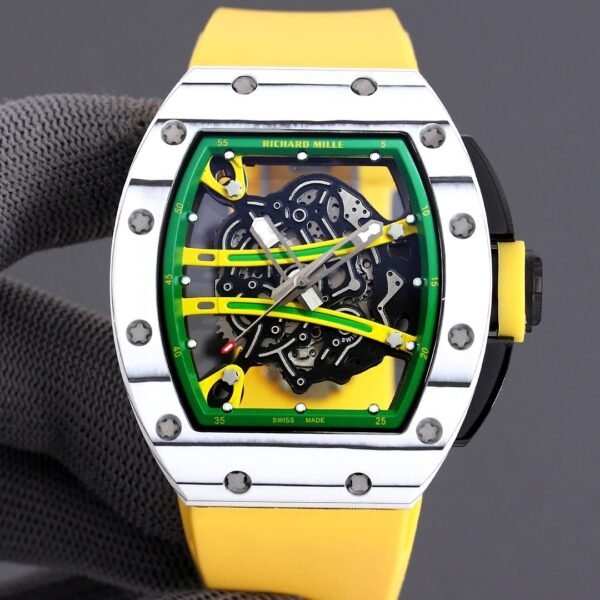 Richard Mille RM61-01 Skeleton White-Yellow Luxury Men Watch