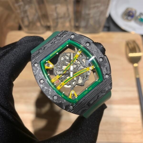 Richard Mille Black Carbon Skeleton Luxury Men Watch
