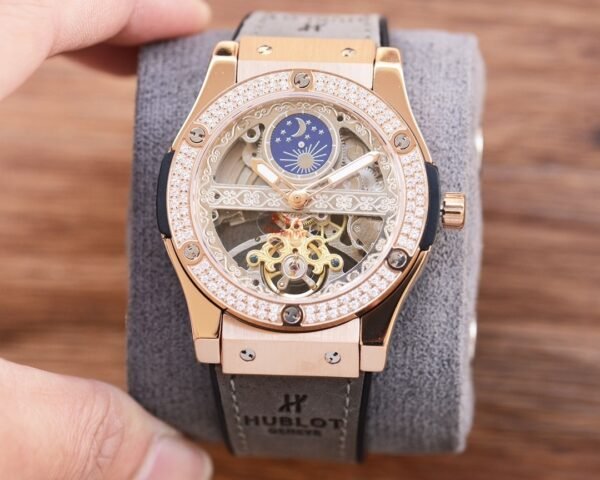 Hublot Classic Gold Sceleton Tourbillon Men Watch