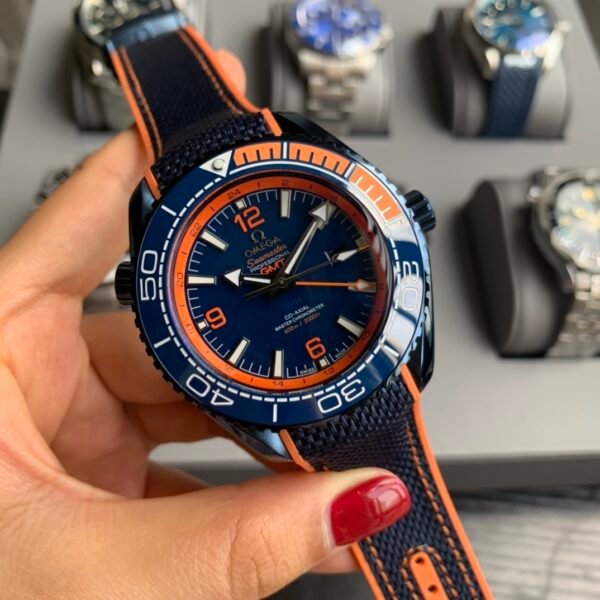 Seamaster Planet Ocean 600M OMEGA Co-axial Master Chronometer GMT Orange