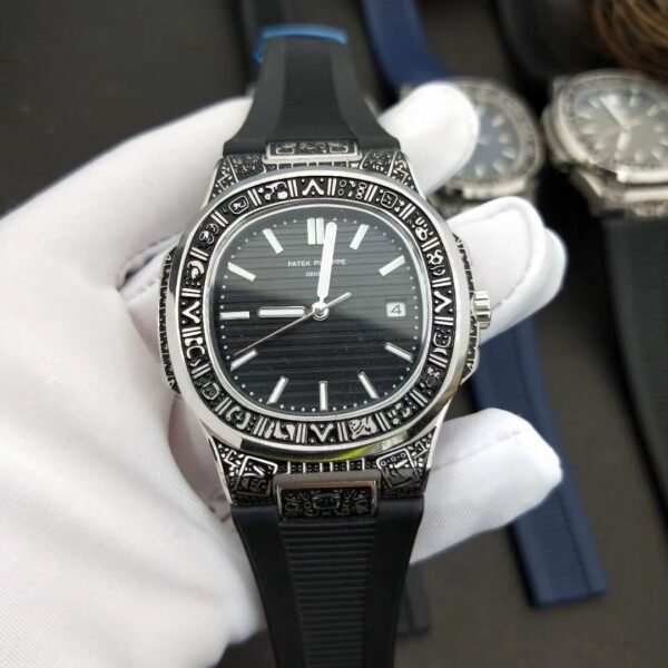 Patek Philippe Nautilus Silver-Black Engraved 5711/1A 40 mm