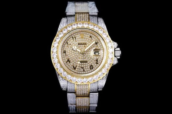 Rolex Submariner Diamonds Gold Dial Luxury Men Watch