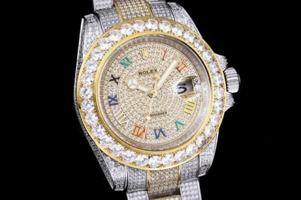 Rolex Submariner Diamonds Gold Luxury Men Watch