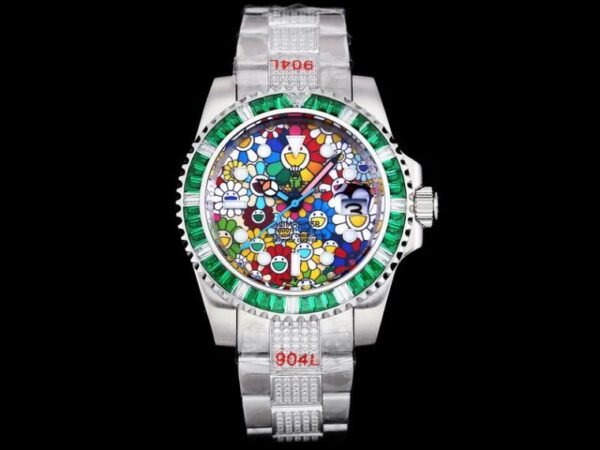 Rolex Daytona Rainbow Diamond Green Luxury Men Watch