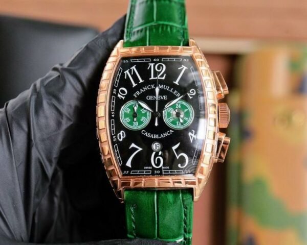 Franck Muller Casablanca Gold-Green Engraved Luxury Men`s Watch