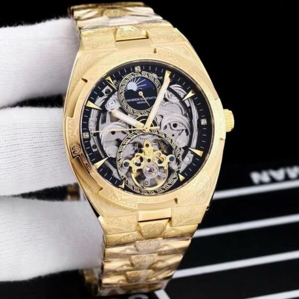 Vacheron Constantin Style Skeleton Gold Luxury Men’s Watch