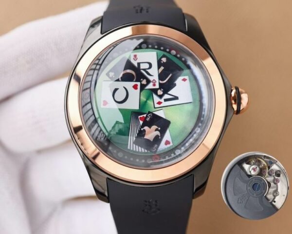 Corum Bubble 47 Playing Cards Silver-Gold Luxury Men’s Watch